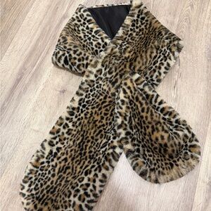 The Kooples Leopard Faux Fur Scarf